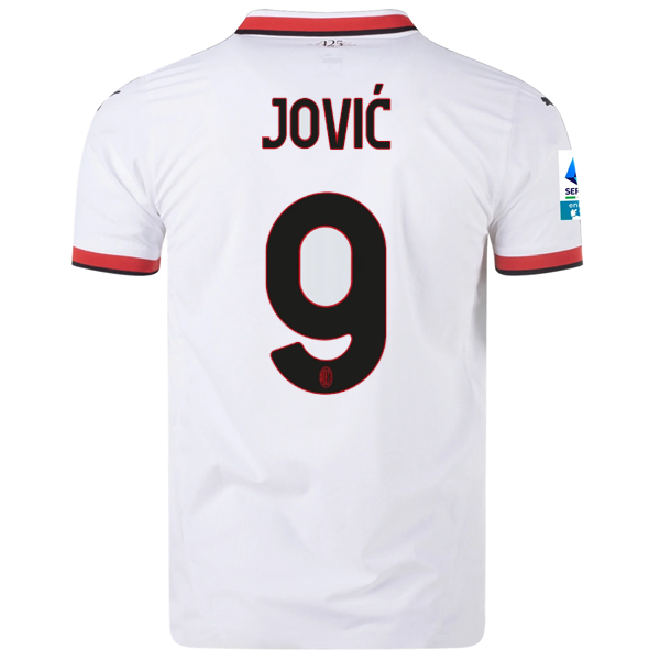 Puma AC Milan Luka Jović Away Jersey w/ Series A Patch 24/25 (Puma White)