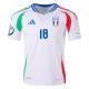 adidas Italy Nicolò Barella Away Jersey w/ Euro 2024 Patches 24/25 (White)