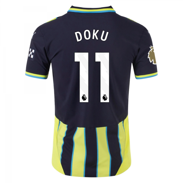 Puma Manchester City Jeremy Doku Away Jersey w/ EPL + Club World Cup Patch 24/25 (New Navy/Yellow Glow)