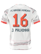 adidas J. Palhinha Away Jersey 25/26 w/ Sponsor + Meister Bundesliga Patch (White/Red)