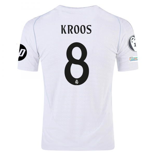 adidas Real Madrid Toni Kroos Home Jersey w/ Champions League Patches 24/25 (White/Black)