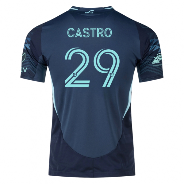 adidas J. Castro Seattle Sounders Away Jersey 25/26 w/ MLS Patches & Sponsor (Aura Ink)