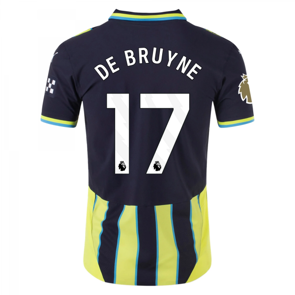 Puma Manchester City Kevin De Bruyne Away Jersey w/ EPL + Club World Cup Patch 24/25 (New Navy/Yellow Glow)