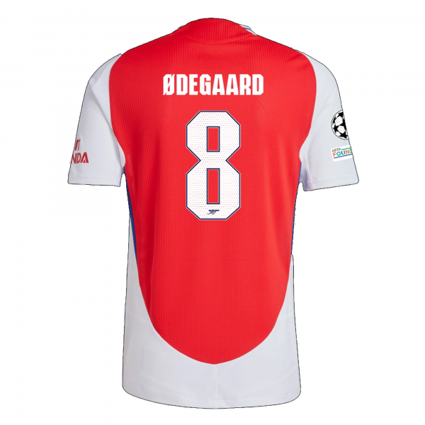 adidas Arsenal Martin Ødegaard Home Jersey w/ Champions League Patches 24/25 (Better Scarlet/White)
