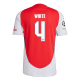 adidas Arsenal Ben White Home Jersey w/ Champions League Patches 24/25 (Better Scarlet/White)