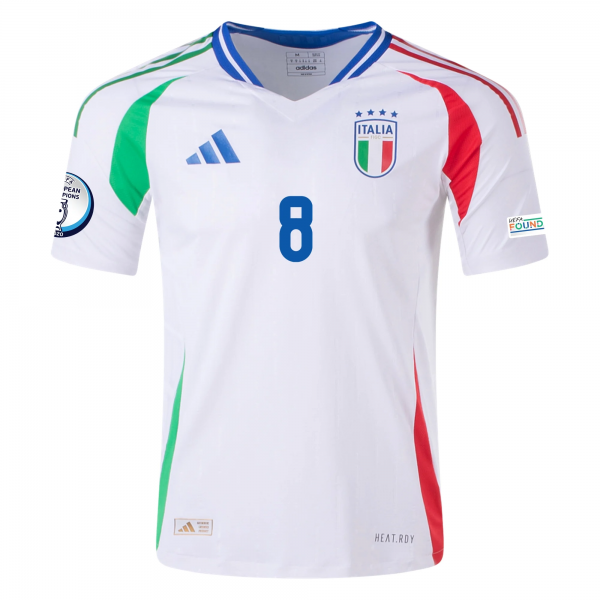 adidas Italy Jorginho Away Jersey w/ Euro 2024 Patches 24/25 (White)