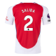 adidas Arsenal William Saliba Home Jersey w/ EPL + No Room For Racism Patches 24/25 (Better Scarlet/White)