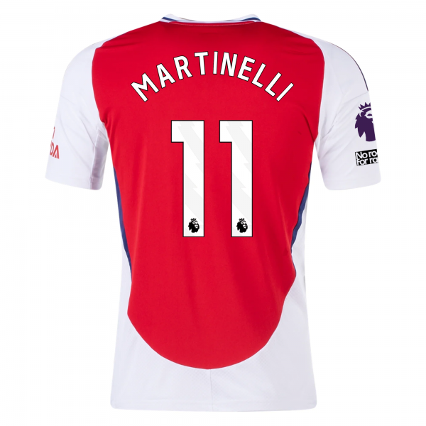adidas Arsenal Gabriel Martinelli Home Jersey w/ EPL + No Room For Racism Patches 24/25 (Better Scarlet/White)