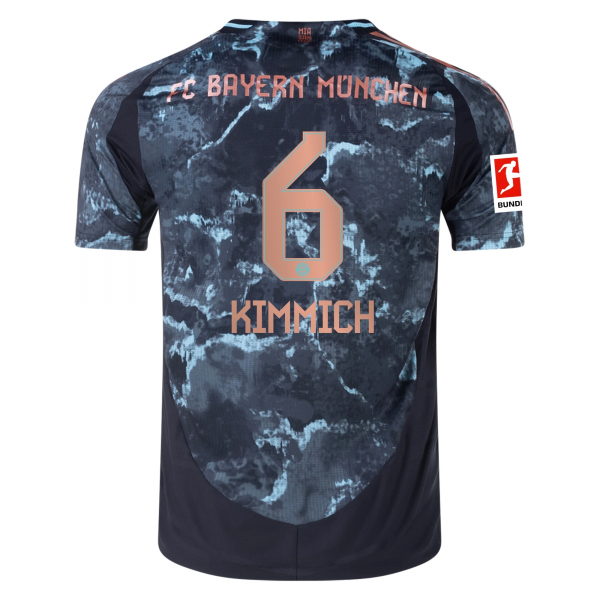 adidas Bayern Munich Joshua Kimmich Away Jersey w/ Bundesliga Patch 24/25 (Black/Copper/Blue)