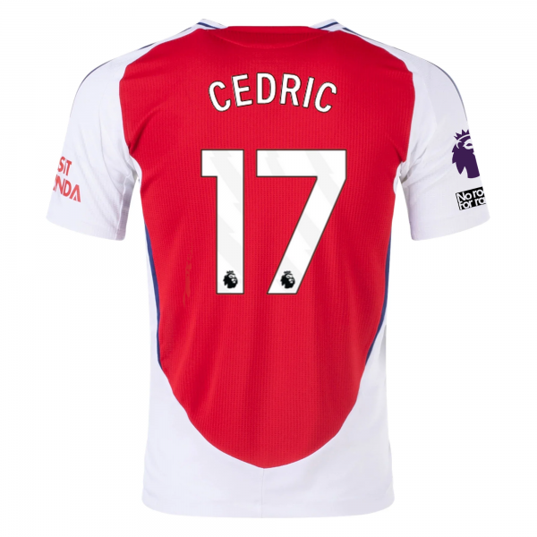 adidas Arsenal Cédric Soares Home Jersey w/ EPL + No Room For Racism Patches 24/25 (Better Scarlet/White)