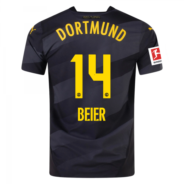 Puma Borussia Dortmund Maximilian Beier Away Jersey w/ Bundesliga Patch 24/25 (Puma Black/Faster Yellow)