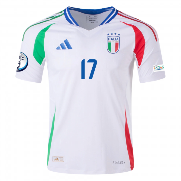 adidas Italy Ciro Immobile Away Jersey w/ Euro 2024 Patches 24/25 (White)