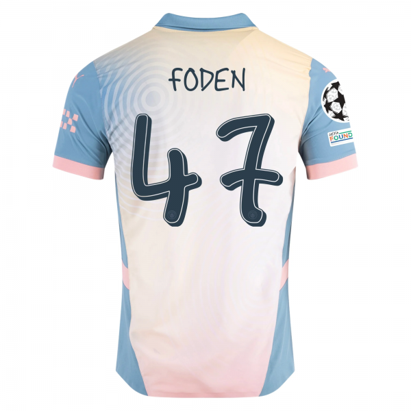 Puma Manchester City Phil Foden Fourth Jersey w/ Champions League + Club World Cup Patch 24/25 (Rosebay/Bold Blue)