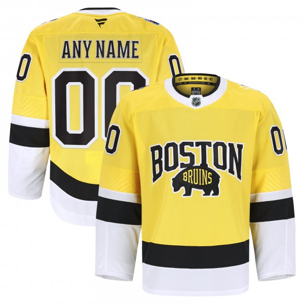 Men's Boston Bruins Gold 2026 NHL Stadium Series Authentic Pro Custom Jersey