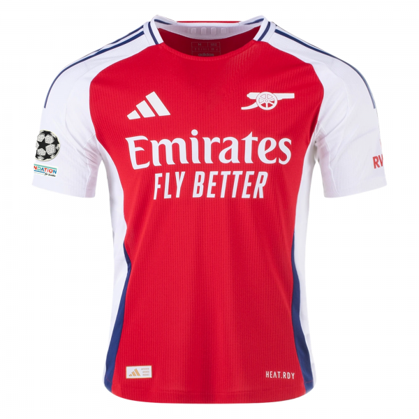 adidas Arsenal Declan Rice Home Jersey w/ Champions League Patches 24/25 (Better Scarlet/White)