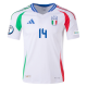adidas Italy Federico Chiesa Away Jersey w/ Euro 2024 Patches 24/25 (White)