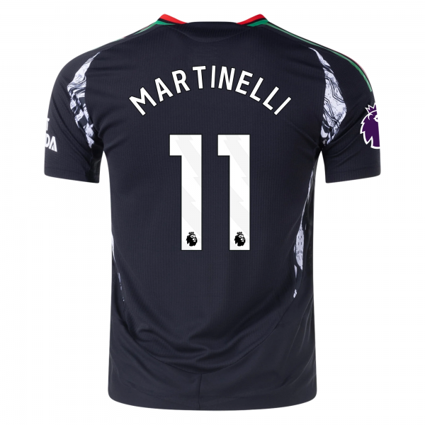 adidas Arsenal Gabriel Martinelli Away Jersey w/ EPL Patch 24/25 (Black)